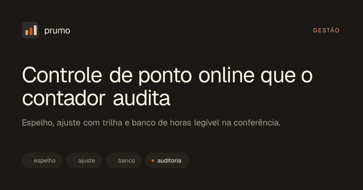 Capa do artigo: espelho de ponto digital com status do dia para auditoria do contador.